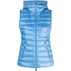 Moncler Women Vests Moncler Glygos hooded quilted gilet women Polyamide/Polyamide/Goose Down Blue