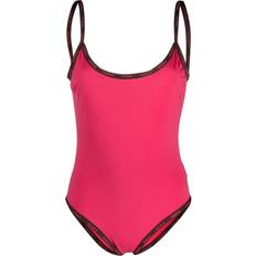 Moncler Women Swimwear Moncler logo-tape swimsuit women Elastane/Polyamide Pink