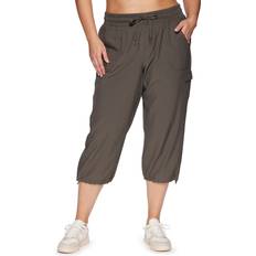 Capri Trousers RBX Women's Plus Size Lightweight Drawstring Cargo Capri Pant - Ivy Olive
