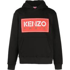 Kenzo Men Sweaters Kenzo logo-patch hoodie men Cotton/Polyester/Spandex/Elastane Black