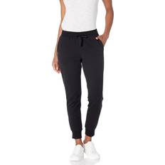 Womens French Terry Fleece Jogging Bottom - Black