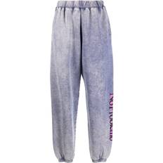 Purple - Unisex Trousers Aries No Problemo print track pants unisex Cotton Purple