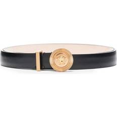 Versace Women Belts Versace Medusa logo-buckle leather belt women Leather Black