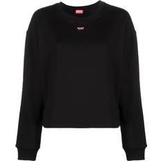 Diesel Women Jumpers Diesel logo-embroidered sweatshirt women Polyester/Cotton Black