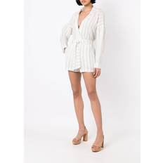 Amir Slama Amir Slama striped notched-collar shirt women Linen/Flax/Viscose White