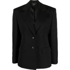 Versace Blazers Versace Single-breasted wool blazer women Virgin Wool/Cupro Black