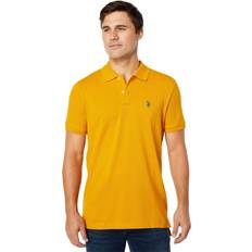 Gold Polo Shirts U.S. Polo Assn. U.S. Polo Assn. Solid Cotton Pique Polo with Pony Dutchess Gold