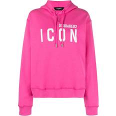 DSquared2 Women Jumpers DSquared2 logo-print drawstring hoodie women Cotton Pink