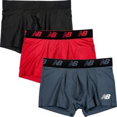 New Balance Men's Underwear New Balance Men's 3" Boxer Brief No Fly, with Pouch, 3-Pack,Black/Team Red/Thunder, 36"-38"