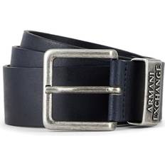 Armani Exchange Accessories Armani Exchange logo-hardware leather belt men Buffalo Leather Blue