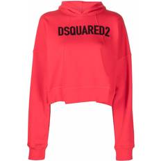 DSquared2 Women Jumpers DSquared2 logo-print cropped hoodie women Cotton