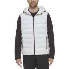 Calvin Klein White Outerwear Calvin Klein Calvin Klein Men's Lightweight Hooded Puffer Vest, White