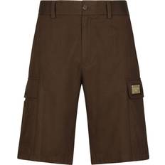 Dolce & Gabbana Brown Shorts Dolce & Gabbana logo-plaque cargo shorts men Cotton Brown