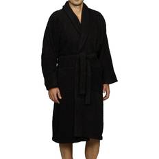 Superior Superior Long-Staple Cotton Unisex Terry Bath Robe, Ultra-Soft Plush Fluffy Robes, Hotel, Spa, Shower, Bath, Bathrobes For Women and Men, Warm, Cozy, Long-Lasting, Size, Black