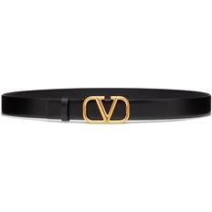 Valentino Garavani VLogo Signature leather belt men Calf Leather/Calf Leather/Metal Black