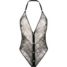 Maison Close lace backless bodysuit women Nylon/Spandex/Elastane Black