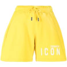 DSquared2 Women Shorts DSquared2 logo-print track shorts women Cotton/Cotton Yellow