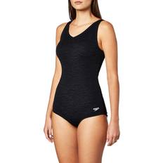 Speedo Speedo Women's Swimsuit One Piece Pebble Texture Conservative Cut Speedo Black