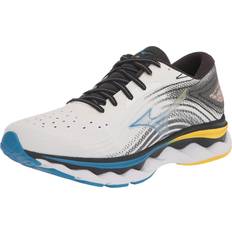 Mizuno Men Sneakers Mizuno Running Men's Wave Sky Running Shoe, White-Cyber Yellow