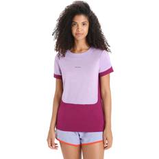 Radfahren Oberteile Icebreaker Damen ZoneKnit T-Shirt lila