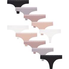 Lucky Brand Women Panties Lucky Brand Lucky Brand Women's Underwear Pack Microfiber Thong Panties S-XL X-Large, Gardenia/Natural/Silver Sconce/Black/Multi