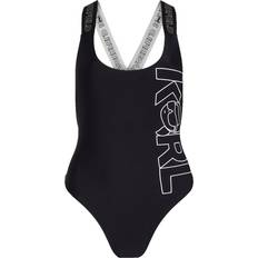 Swimsuits Karl Lagerfeld Ikonik 2.0 sleeveless swimsuit women Recycled Polyamide/Spandex/Elastane Black