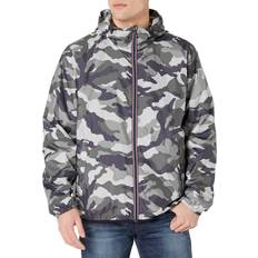 Tommy Hilfiger Men Rain Clothes Tommy Hilfiger Tommy Hilfiger Men's Lightweight Active Water Resistant Hooded Rain Jacket, Grey Camouflage