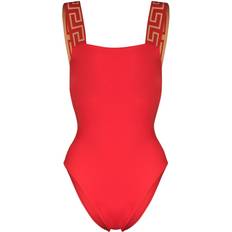 Versace Greca-pattern scoop-back swimsuit women Polyamide/Polyamide/Spandex/Elastane/Spandex/Elastane Red