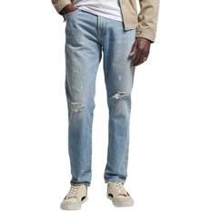 Superdry Jeans Superdry Superdry Mens Taper Jeans, Zip and Button Fastening, Five-Pocket Design Beak Beat Up Blue