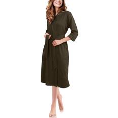 NY Threads NY Threads Luxurious Women Knit Robe Kimono Cotton Blend Bathrobe Ladies Loungewear Sleepwear X-Large, Olive Green