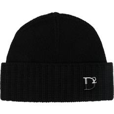 DSquared2 Women Beanies DSquared2 monogram-plaque knitted beanie women Polyamide/Wool/Viscose/Cashmere One Black