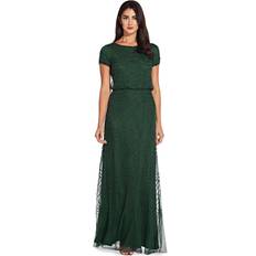 Short Dresses Adrianna Papell Blouson Beaded Evening Maxi Dress