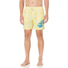 Guess Swimming Trunks Guess GUESS mens Floral Boat Swim Trunks, Yellow Painting Print