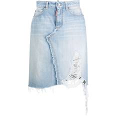 DSquared2 Women Skirts DSquared2 ripped-detailing A-line denim skirt women Cotton/Cotton/Polyester/Calf Leather Blue