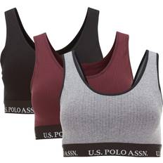 Polo Bras U.S. Polo Assn. U.S. Polo Assn. Womens Sport Bras 3-Pack Bras for Women No Underwire Bralettes for Women Heather Grey, Small