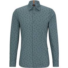 HUGO BOSS Green Shirts HUGO BOSS Men's Regular-Fit Printed Shirt Open Green Open Green