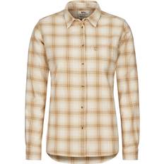 Fjällräven Dame Övik L/S Flannel Skjorte Hvid CHALK WHITE-DUNE BEIGE/113-196 Medium