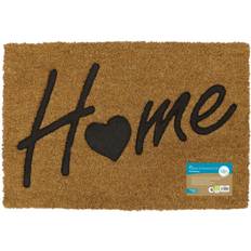 Monochrome Entrance Mats JVL Rubber Embossed pvc Backed Coir Natural cm