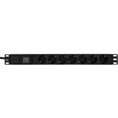 Prokord 19" Powersocket 7xoutlets 2m Black V/a Meter 7st Ström Cee 7/3