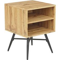 Beliani Sängbord Beliani Lubock Nattduksbord Beige Svart Sängbord