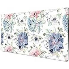 Luckycow Watercolor Succulents Desk Mat, Plants Succulent Roses Desk Pad