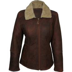 Leather Coats Eastern Counties Leather Hillary Aviator Sheepskin Coat Brown