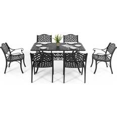 Furniture Nuu Garden 7-Piece Cast Umbrella Dining Set