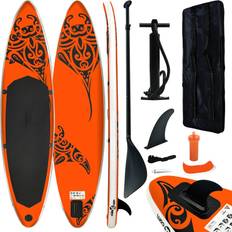 Orange SUP vidaXL Ensemble de Planche SUP Gonflable Planche à Rame Planche de Surf Kayak Extérieur Adultes Increvable et Résistant aux UV 305x76x15 Orange