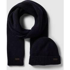 Blue - Men Scarfs Barbour Lifestyle Mens Carlton Fleck Beanie & Scarf Gift Set Colour: NY31 Navy One