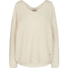 Mos Mosh MMThora V-Neck Knit, Ecru Pasform: Relaxed Fit