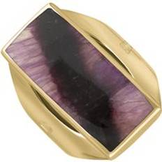 Jewellery C. W. Sellors 9ct Yellow Gold Blue John Hallmark Oblong Ring Gold