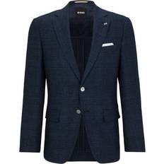 HUGO BOSS Outerwear HUGO BOSS Slim-fit jacket in checked stretch-wool blend