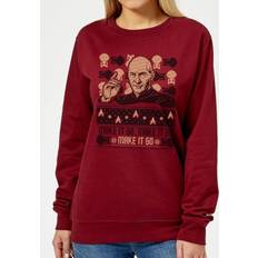 Christmas Jumpers Star Trek Next Generation Make It So Women's Christmas Jumper Burgundy