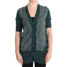 Herre - Pink Trøjer Pink Memories Green Lace Cotton Cardigan Sweater IT46